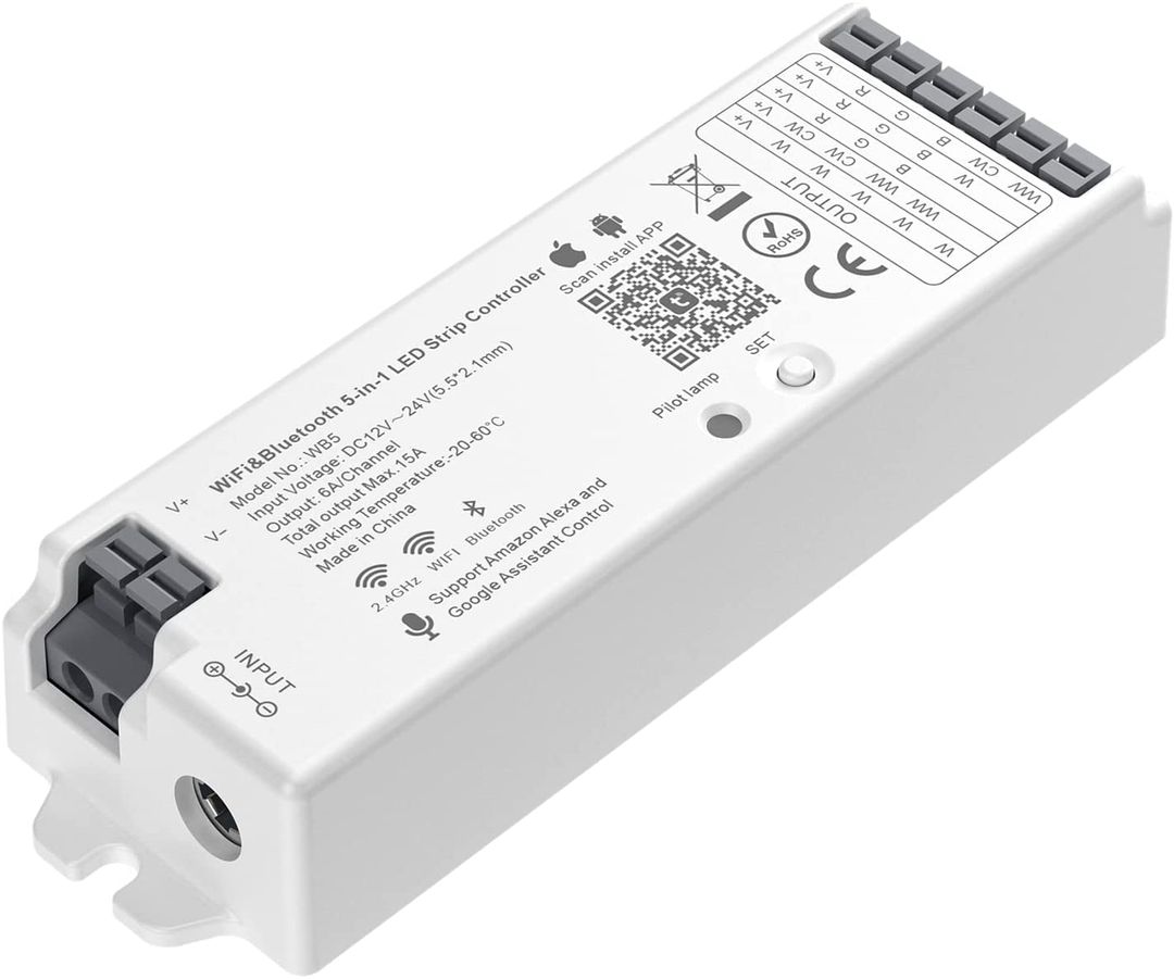 LED Strip Controller 5 in 1 WiFi Compatible with Alexa & Google Home ...