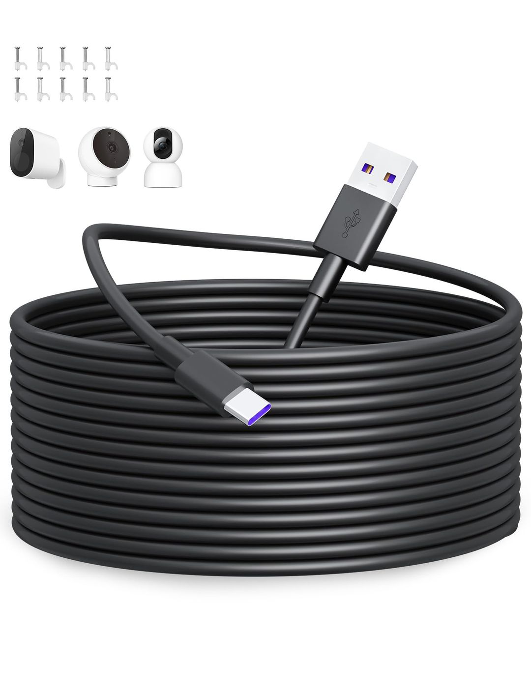Usb Outside Cable USB C Power Cable 10M, Power Extension Cable USB C Charging Cord for Mi ...